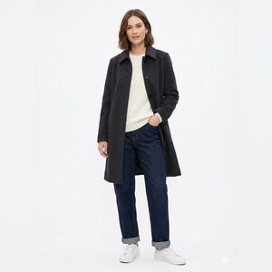 Jones New York Charcoal Wool Angora Blend Walking Coat Sz 8 Classic Winter Coat